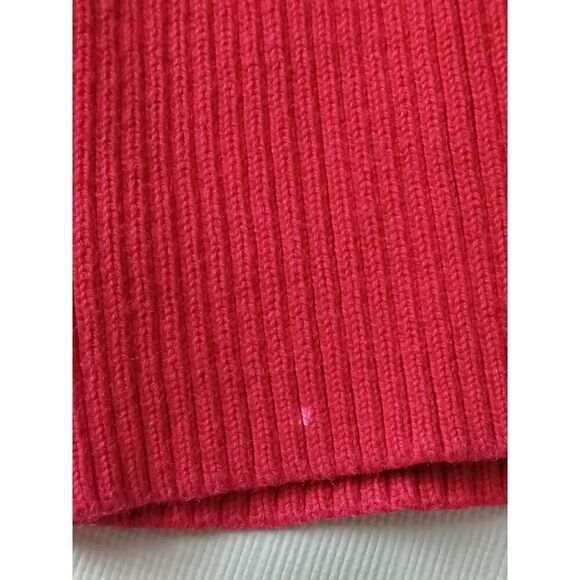 Loft Ann Taylor Red Tight Knit Ribbed Long Sleeve Pullover Sweater Women's Large - Picture 3 of 12